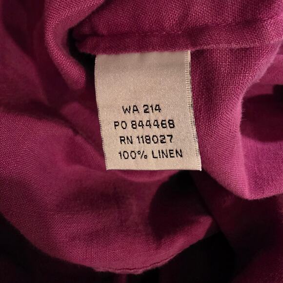 Boden Womens Linen Button Front Dress with tie Size 8 Purple workwear career - Picture 5 of 5